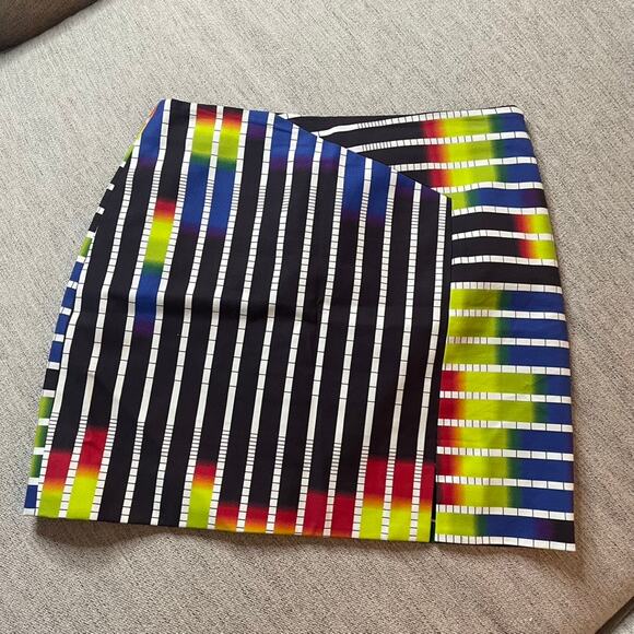 KATE SPADE SATURDAY Multicolored 4 Small Striped Mini Pencil Skirt Side Zip - Picture 4 of 5
